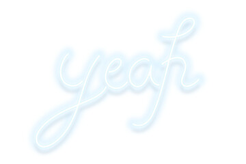 Blue yeah neon word transparent png