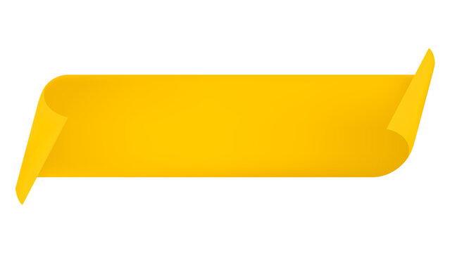 Ribbon png sticker, yellow banner design space