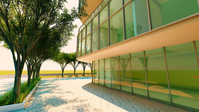 An IT building render view of clg work