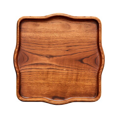Realistic wooden plate isolated on transparent background
