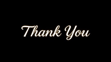 White text reading "Thank You" in a minimalist, elegant serif font, centered on a deep dark black background. 