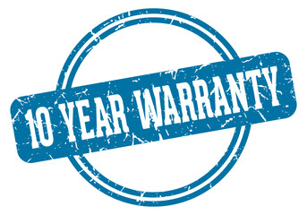 10 YEAR WARRANTY stamp