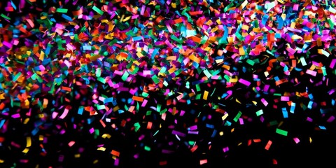 Vibrant and colorful festive confetti fills the air, creating a lively atmosphere. Experience the joy of colorful festive confetti, perfect for celebrating special occasions with flair.