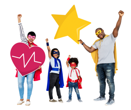 Superhero family png sticker, transparent background