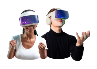 PNG Virtual reality entertainment technology, collage element on transparent background