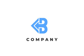 letter b arrow direction logo blue business