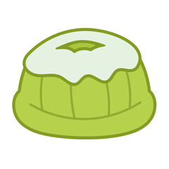 Kue putu ayu vector icon illustration, putu ayu cake illustration cartoon, traditional snack from indonesia, indonesian traditional food