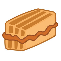 Roti bakar vector icon illustration, traditional snack from indonesia, indonesian traditional food