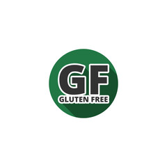 Gluten free GF icon isolated on transparent background