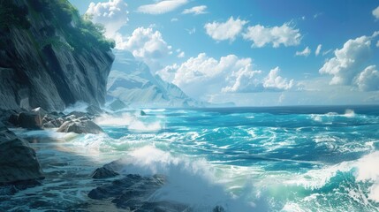 Beautiful sea view, sunset 4k backgrounds