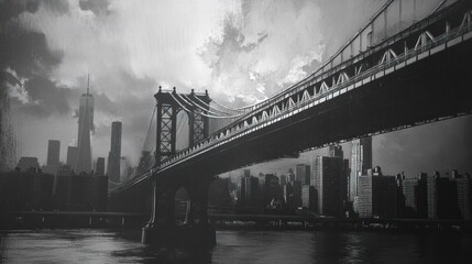 Manhattan Bridge, NYC: A Monochromatic Masterpiece