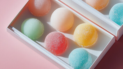 Mochi gift set, traditional Japanese dessert in a box, rice flour sweet with filling