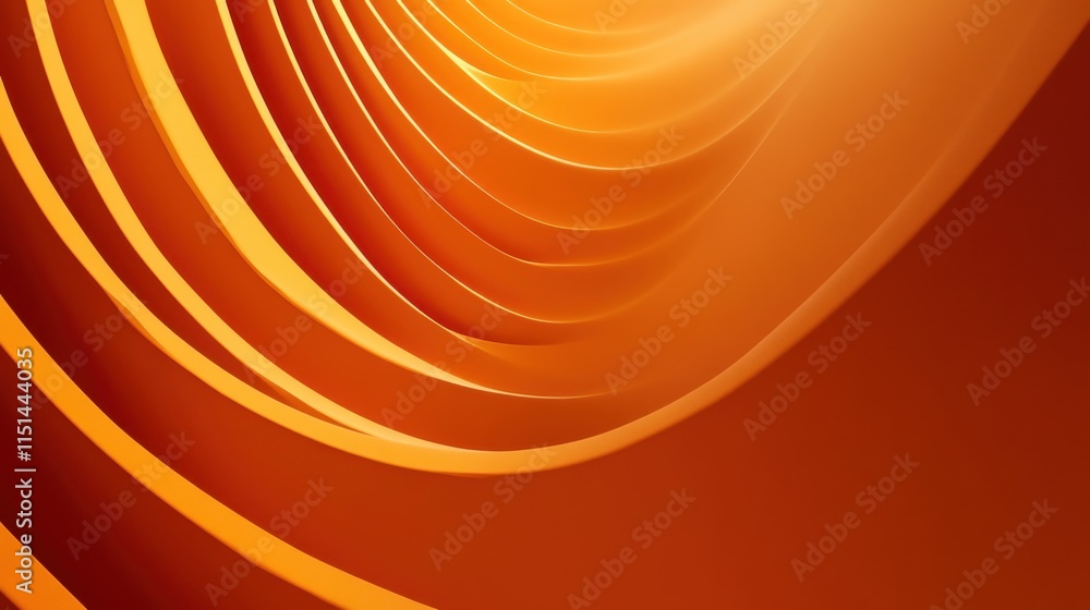 Poster abstract orange architecture curves: a study in light and shadow