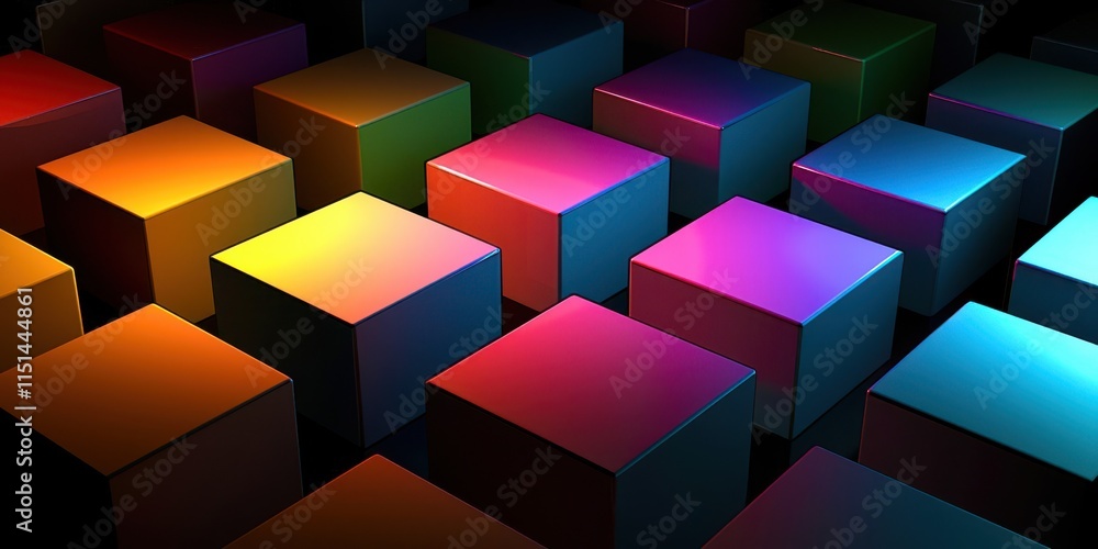Poster colorful image of blocks in various colors