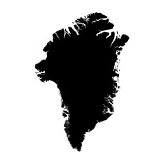Greenland high detailed vector representation of country silhouette in solid black on white background. For educational, decorative, or informational use showcasing the national outline. © pyty