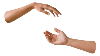 PNG Women's hands reaching for each other transparent background