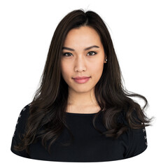 Asian woman png portrait sticker, transparent background
