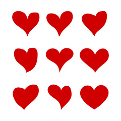 Heart Vector Icon. Heart. Red Hearts for Valentines. Big collection Red Hearts. Love Heart Vector