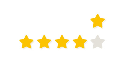 5 Star. Five Stars Rating. Feedback concept. Yellow Five Stars