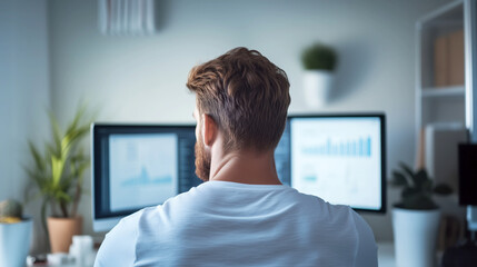 Focused professional analyzing data in a modern workspace