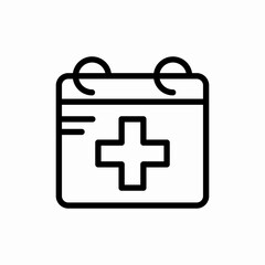 calendar check up medicine doctor icon vector sign