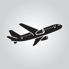 Fototapeta premium airplane icon black and white 
