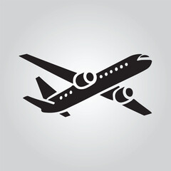 airplane icon black and white 