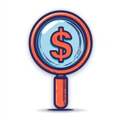 Obraz premium Magnifying glass focusing on a dollar sign. (1)