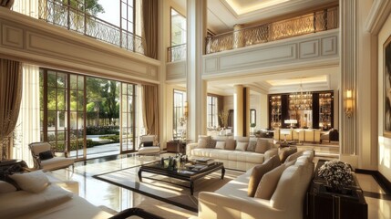 Obraz premium Grandiose Mansion Interior: Luxurious Living Room Design