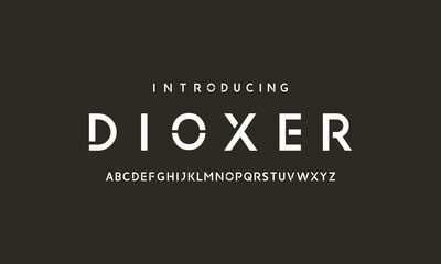 Sans serif typography font vector. Modern clean regular character set. Creative alphabet simple typeface. Digital letter type style. Logo art banner poster flyer billboard text graphic design