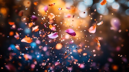 Falling Petals and Confetti Create a Festive Air