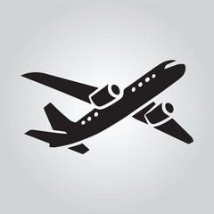 airplane icon black and white 