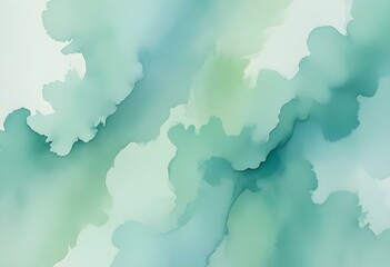 Obraz premium Abstract Watercolor Paint Background in Teal Blue and Green – Perfect for Banners