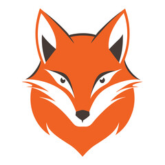 Obraz premium The point of fox-head-icon silhouette-art-on-white.