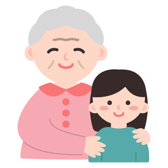 할머니와 행복한 손녀 일러스트