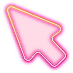 Pink cursor arrow png neon gradient icon, transparent background