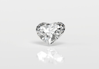 Heart Diamond isolated on white background 3d rendering	
