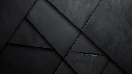 Minimalist abstract grey and black background with sharp geometric layers