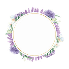 Purple flower png badge, transparent background