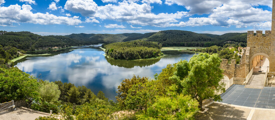 Panoramic view of the Foix Reservoir, Catalonia, Spain