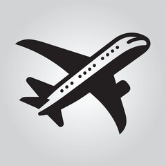 Naklejka premium airplane icon black and white 