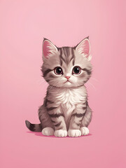cute cat illustration wallpaper