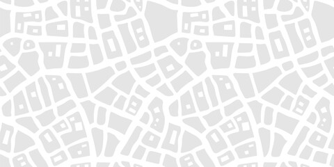 Abstract vector city map seamless pattern. Simple repeat gray and white street map of town background. Modern urban geometric texture with districts, roads and buildings. Travel concept illustration