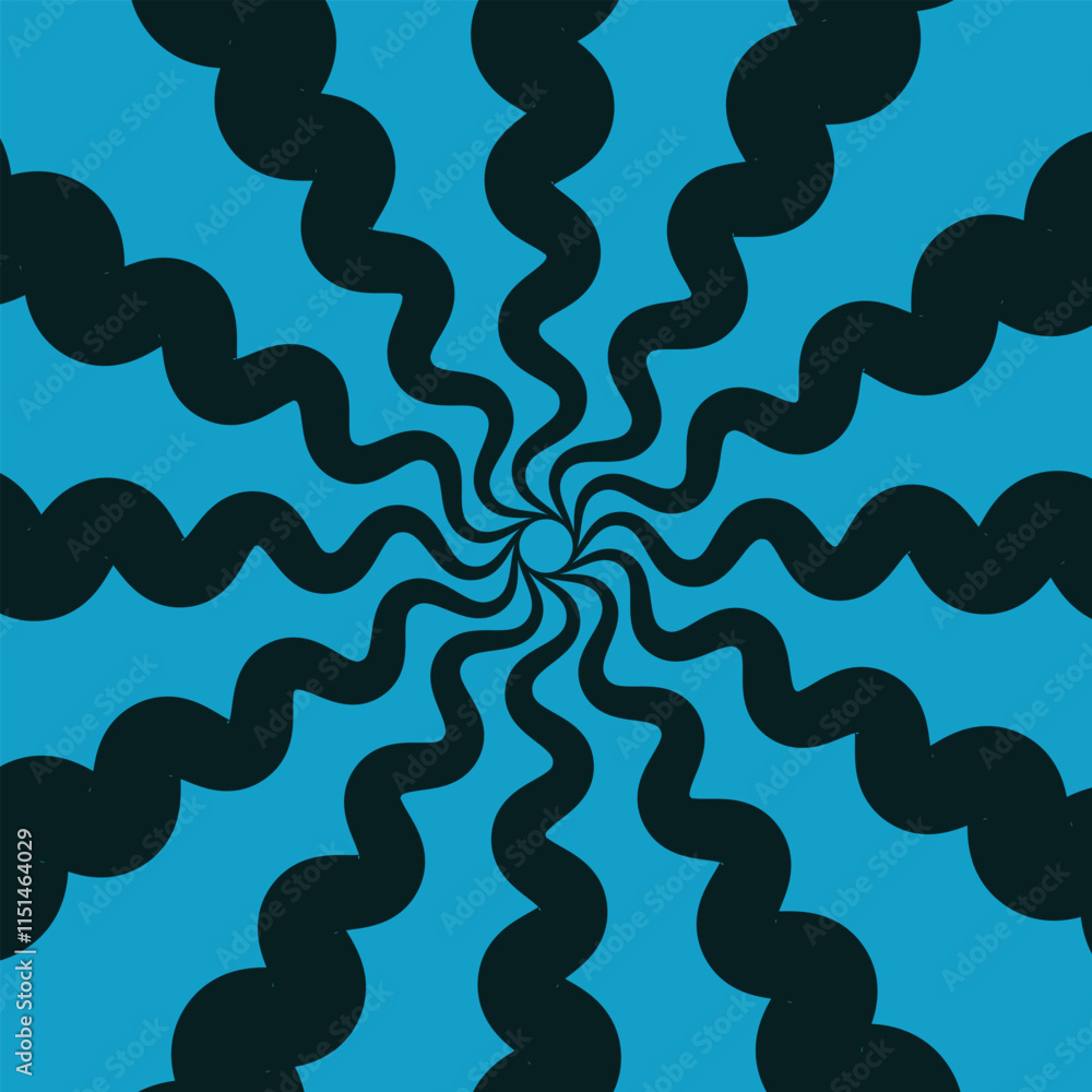 Poster radial psychedelic swirl pattern. abstract retro line patterns. abstract groovy texture. sun burst b