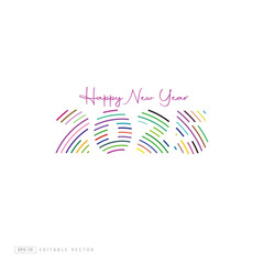 Happy New Year 2025 with colourful theme.