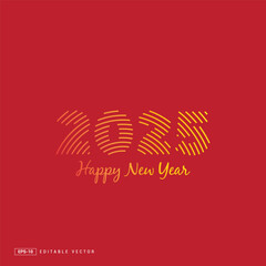 Happy New Year 2025 with colourful theme.