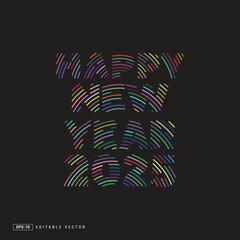 Happy New Year 2025 with colourful theme.