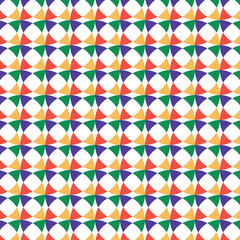 Seamless abstract geometric pattern featuring colorful interlocking shapes, forming a vibrant and modern design suitable for backgrounds, wallpapers, and textile