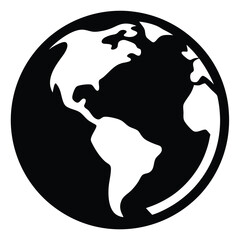 world all globe the sign illustration--silhouette-art-on-white.