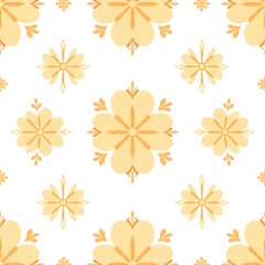 Golden Floral Seamless Pattern: A delicate and intricate design featuring a repeating pattern of golden yellow flowers, perfect for adding a touch of elegance and sophistication to your projects. 